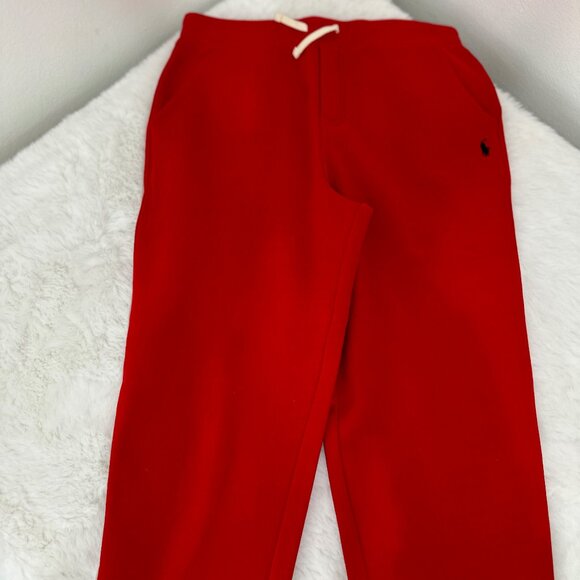 Polo Ralph Lauren Boys Red Fleece Jogger Pants - Picture 1 of 9